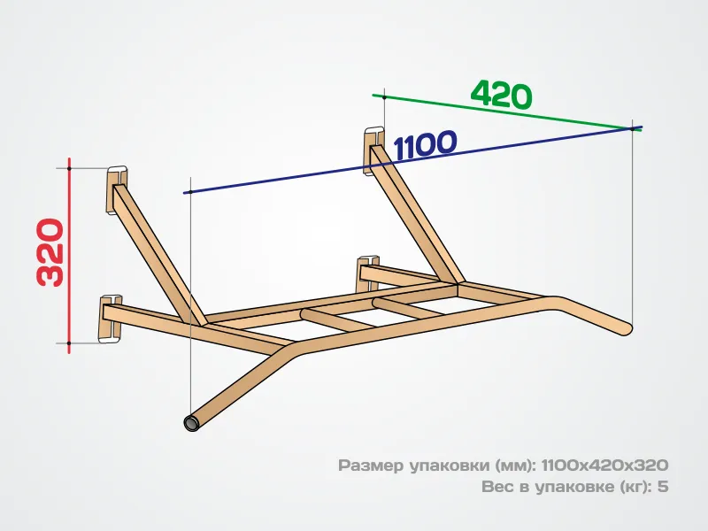 Турник настенный SP КТ1 Классик 1 (с грипсами)