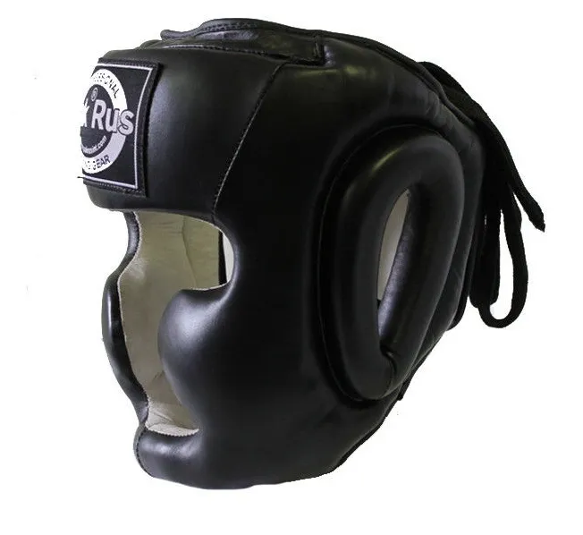 Шлем боксерский PR-13-001 черный, натуральная кожа