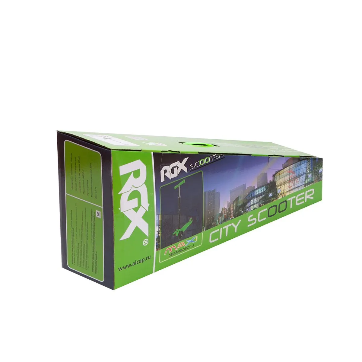 Самокат MAXI LED 120/80мм green
