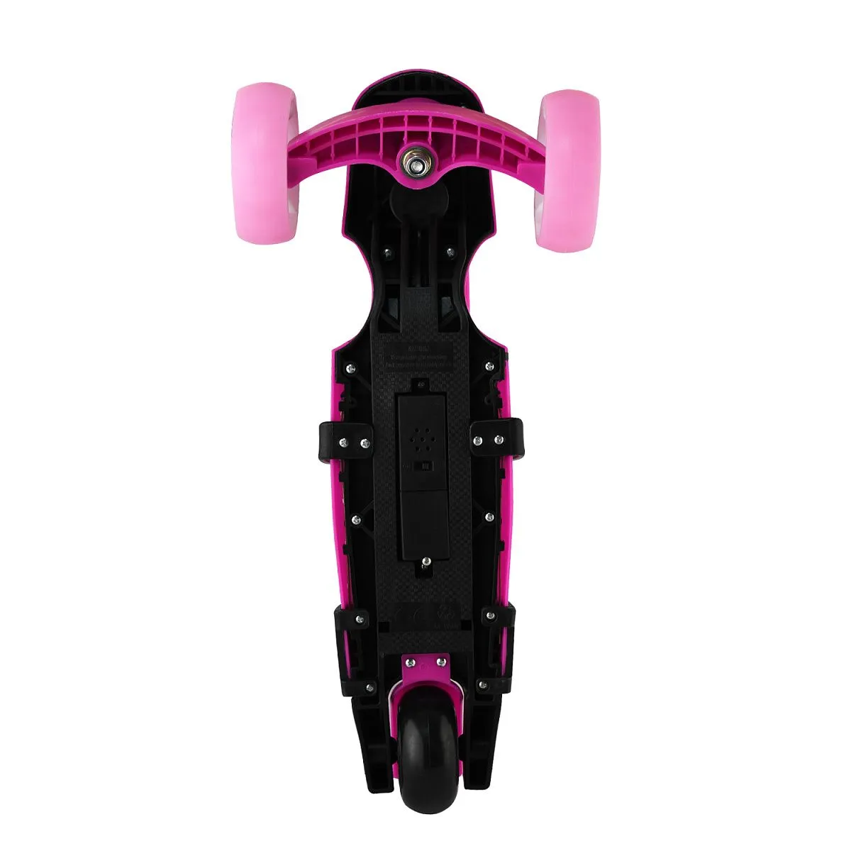 Самокат - беговел с ручкой BUGSY+ LED Pink