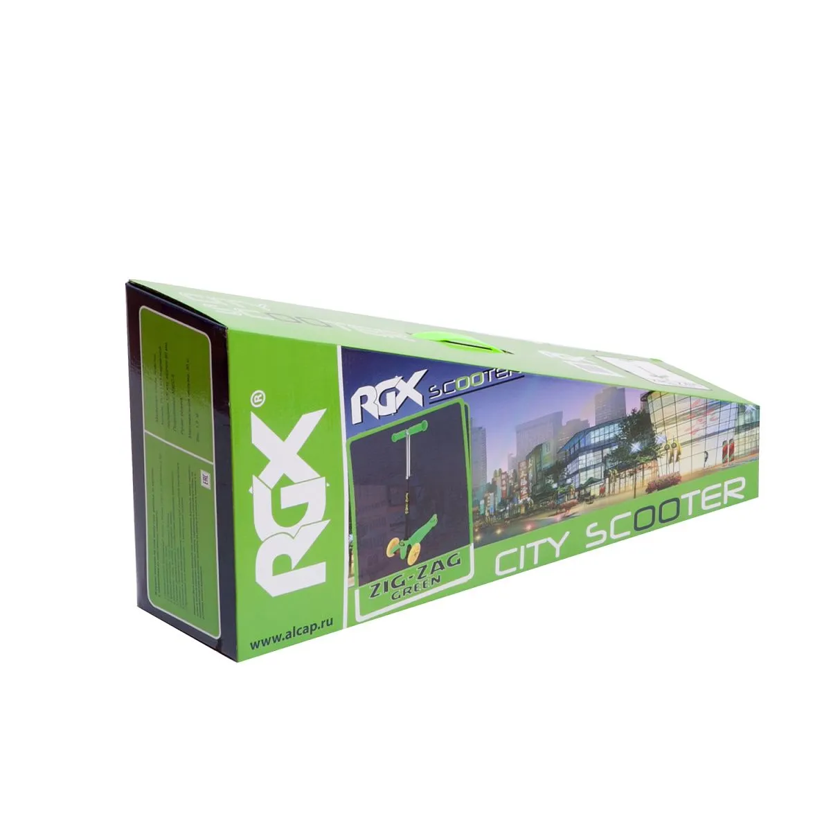 Самокат ZIG-ZAG LED green