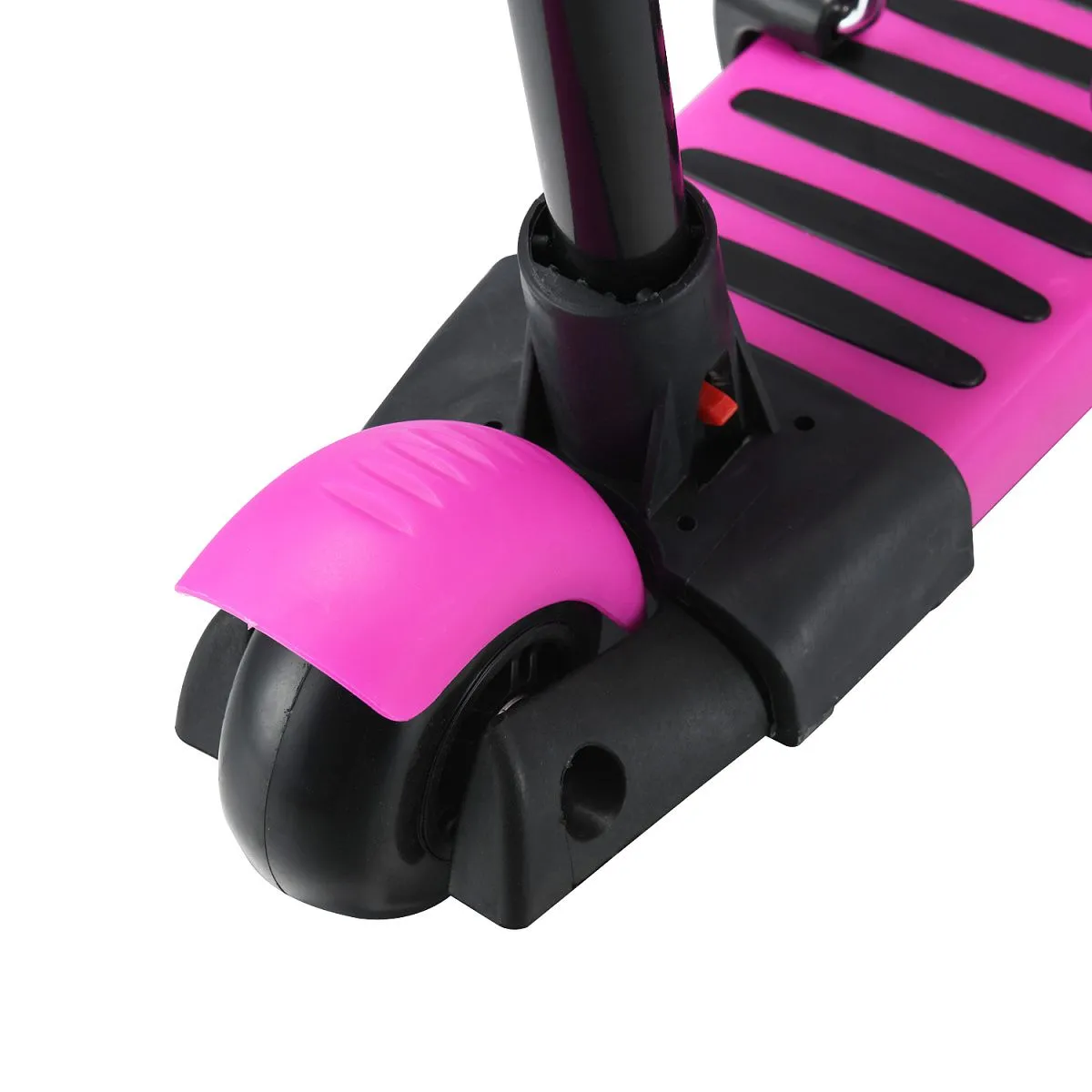 Самокат - беговел с ручкой BUGSY+ LED Pink