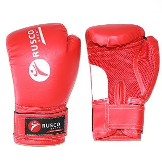 Боксерские перчатки RUSCO SPORT (иск.кожа) красные