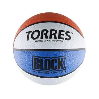Мяч баскетбольный TORREST Block резина