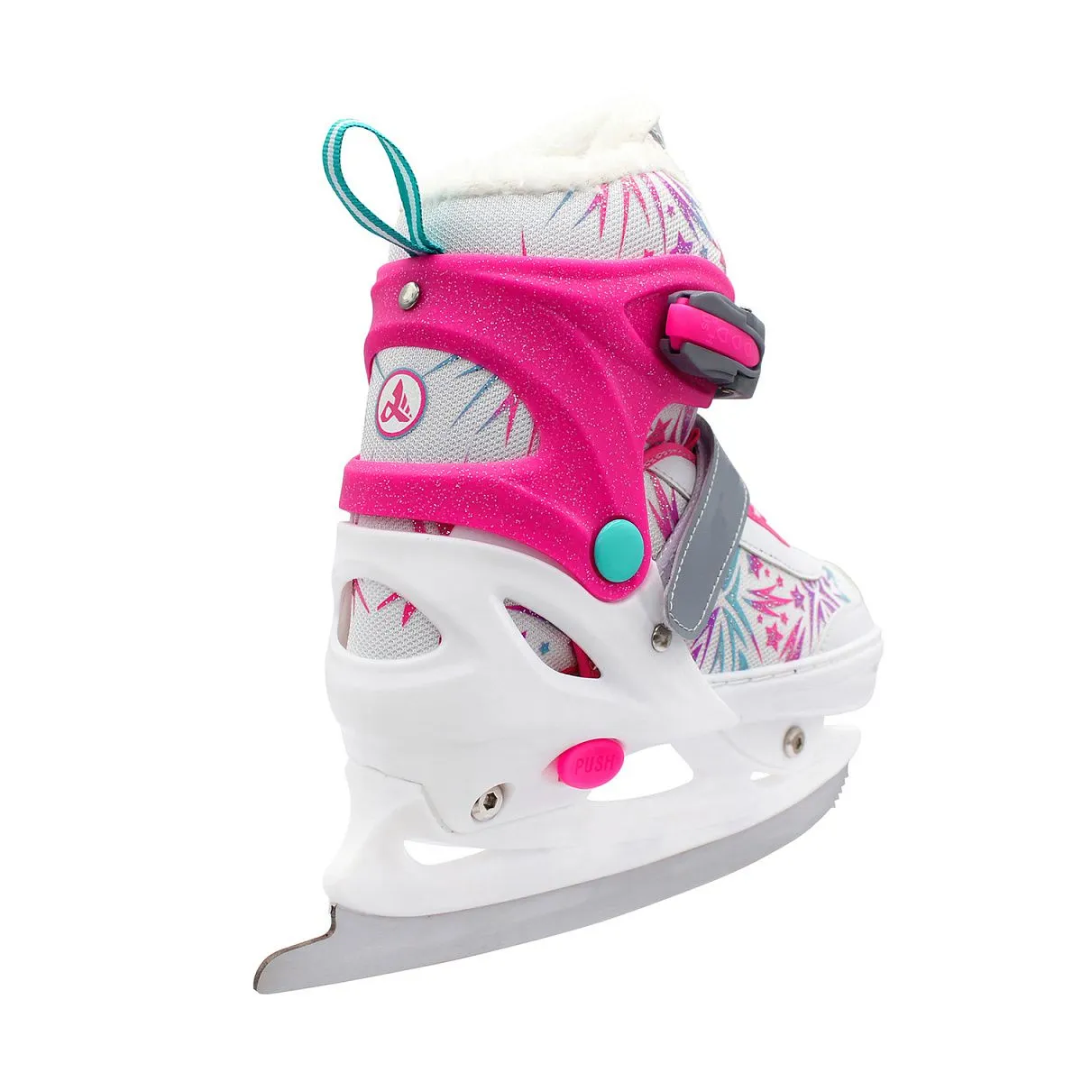 Раздвижные коньки AC-SK5500 Pink с блестками (внутри мех)
