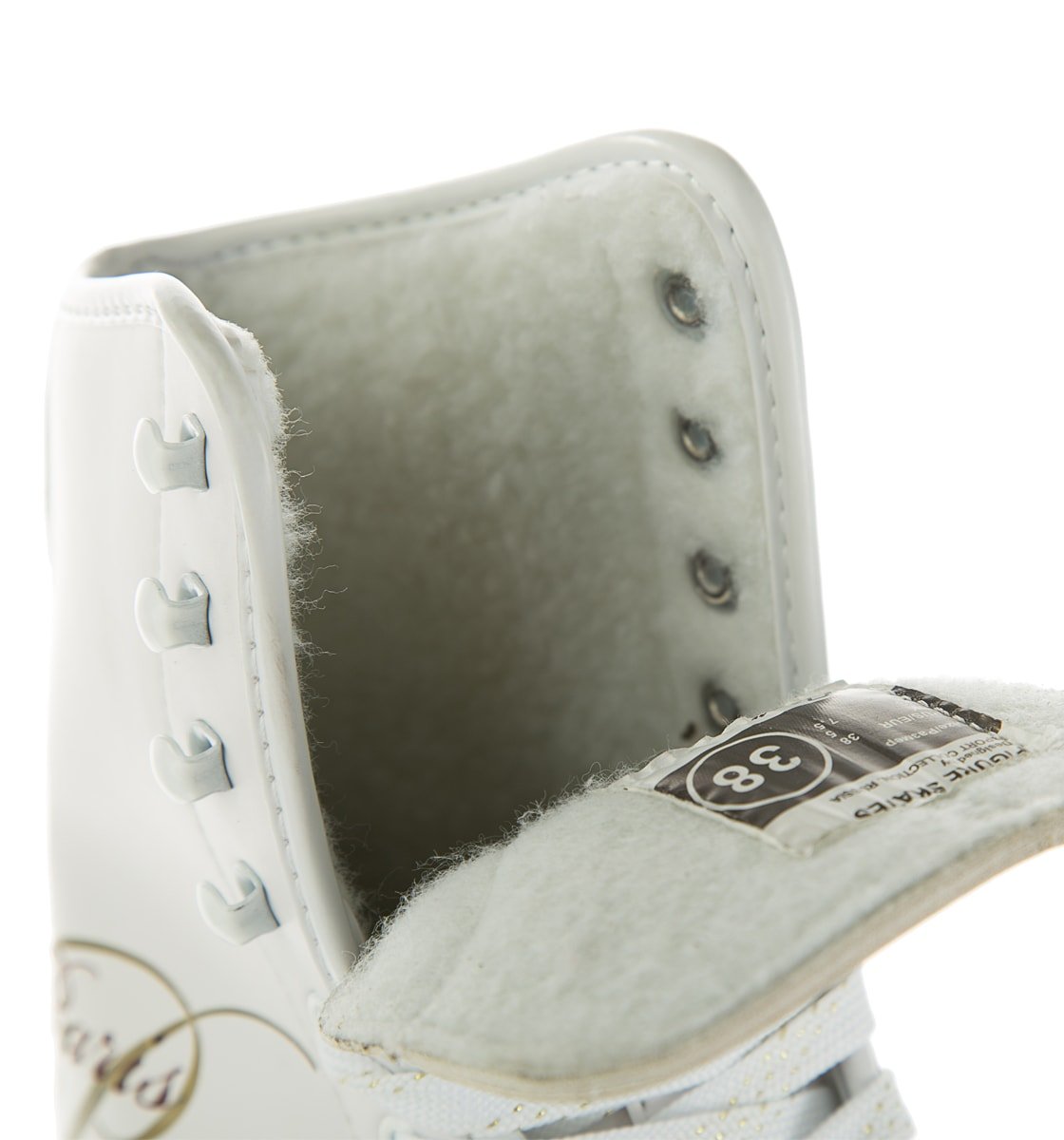 Фигурные коньки PARIS LUX fur с подсветкой