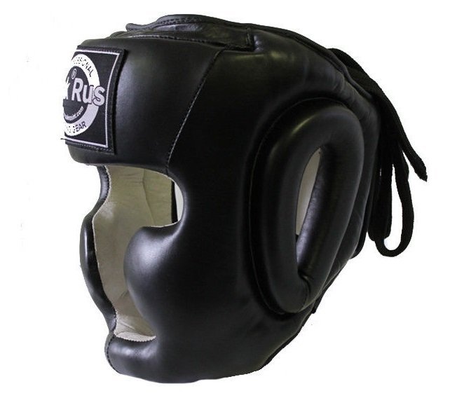 Шлем боксерский PR-13-001 черный, натуральная кожа