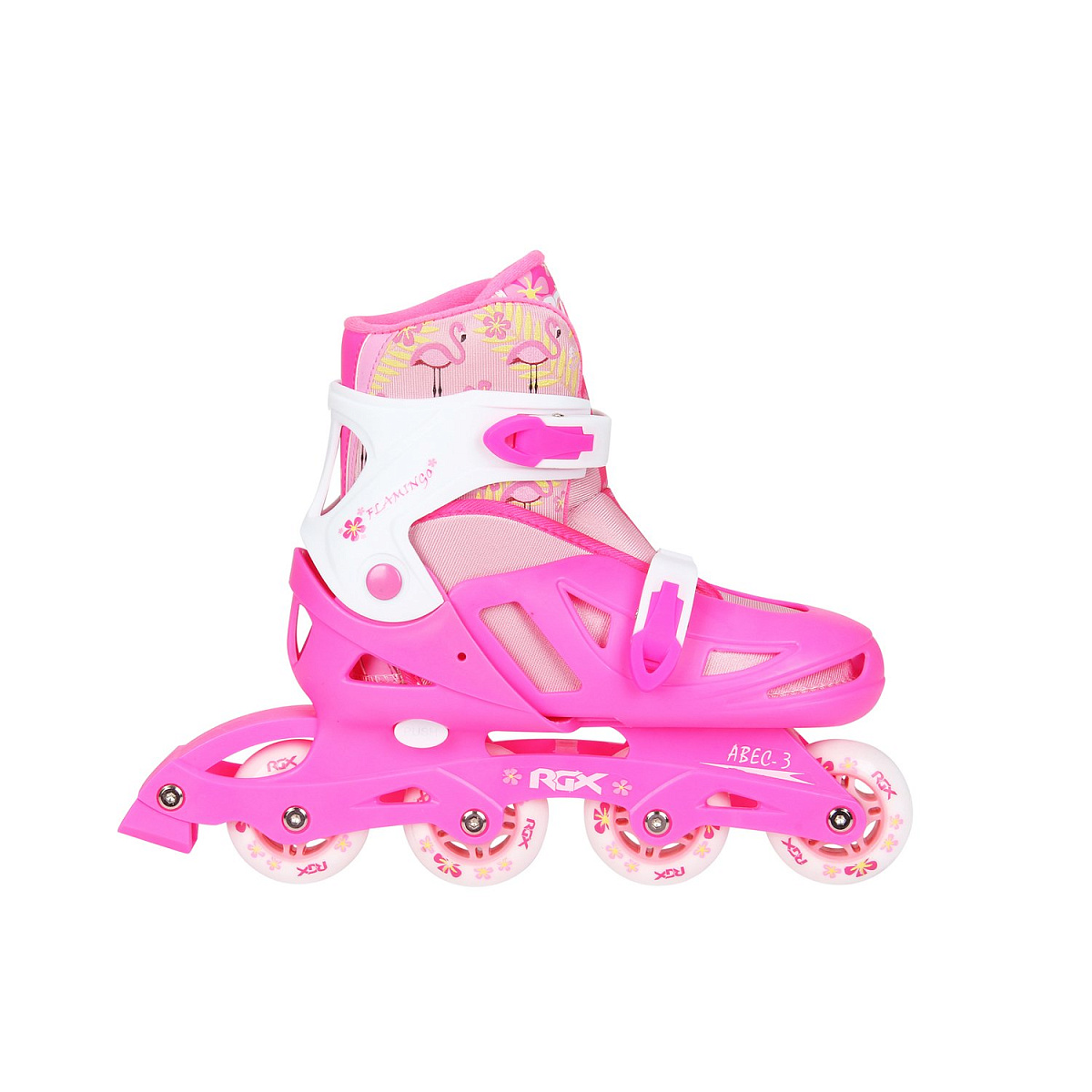 Раздвижные роликовые коньки Flamingo pink