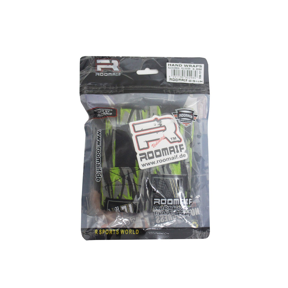 Бинт боксерский RM-101 Grey/Green (хлопок-полиэстер)