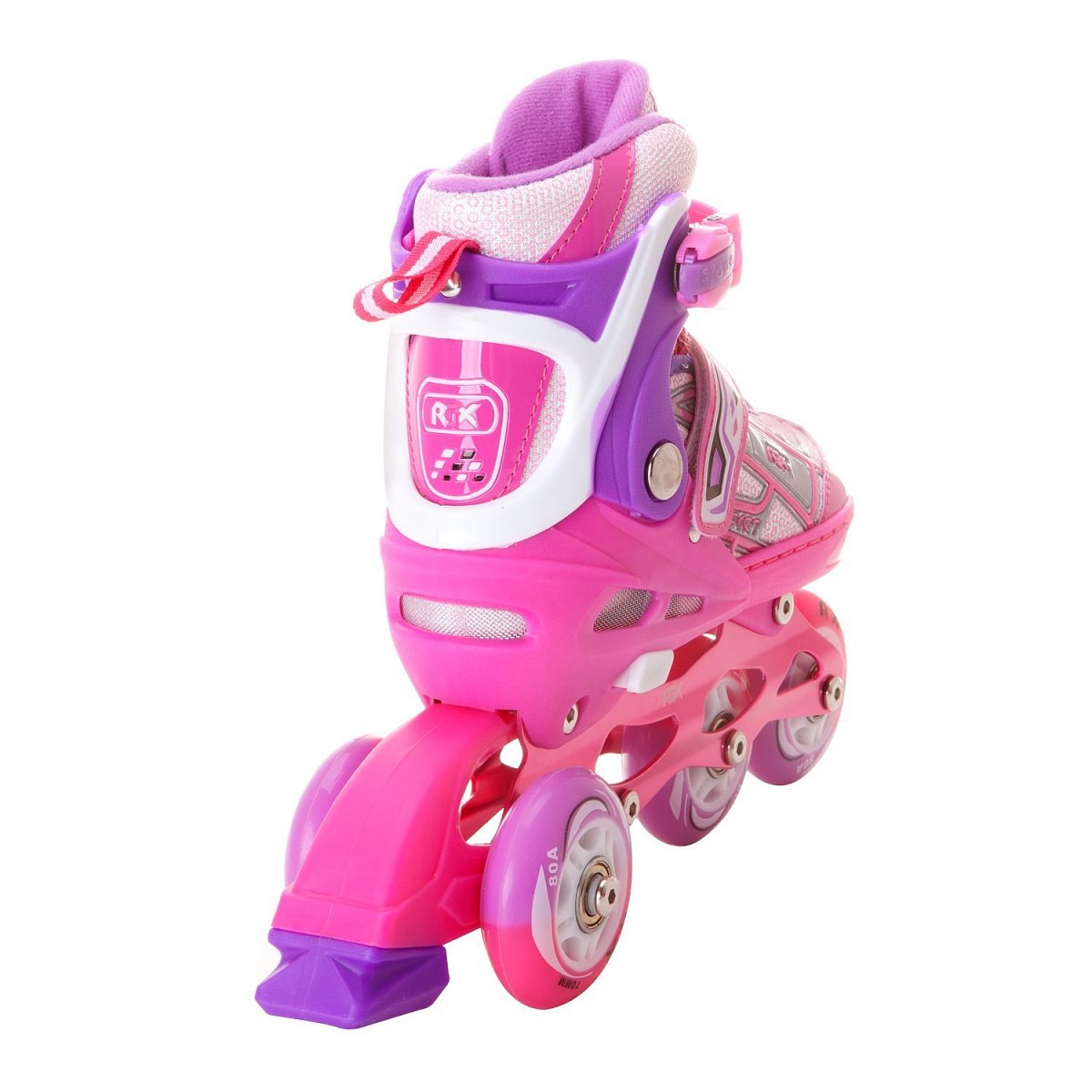 Раздвижные роликовые коньки Yuppie Pink LED подсветка колес