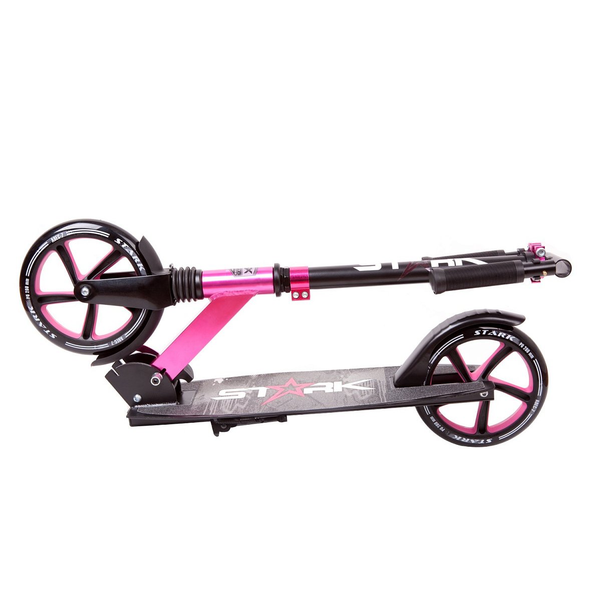 Самокат STARK 200мм pink (100% алюминий, передний амортизатор)