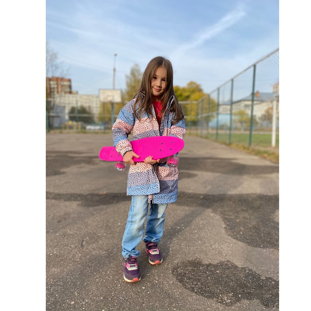 Мини-круизер PNB-01GW (22") Pink светящиеся колеса