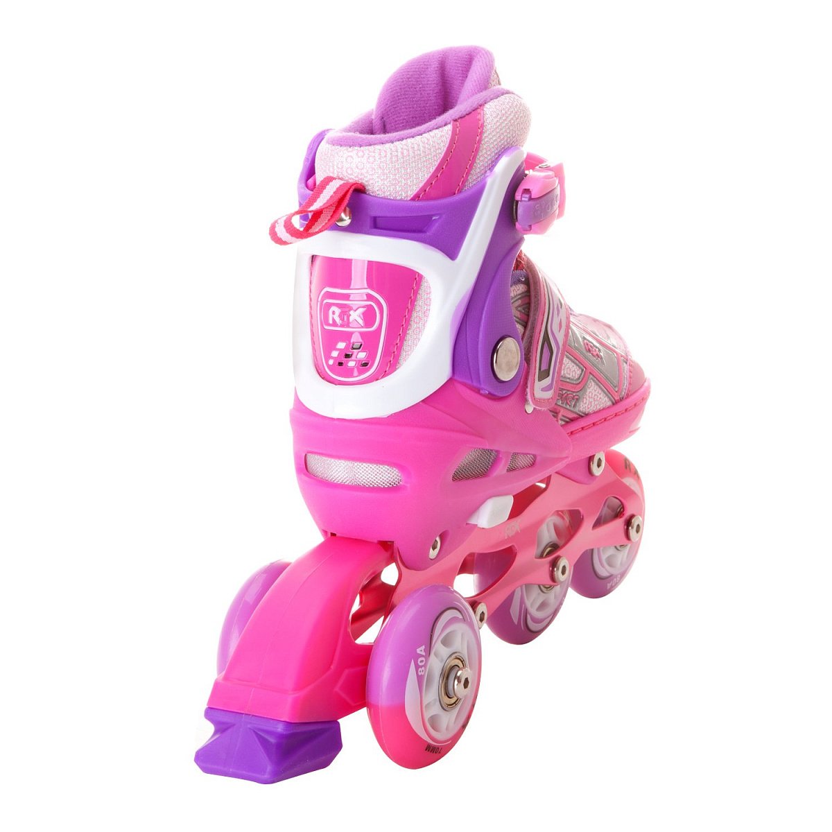 Раздвижные роликовые коньки Yuppie Pink LED подсветка колес