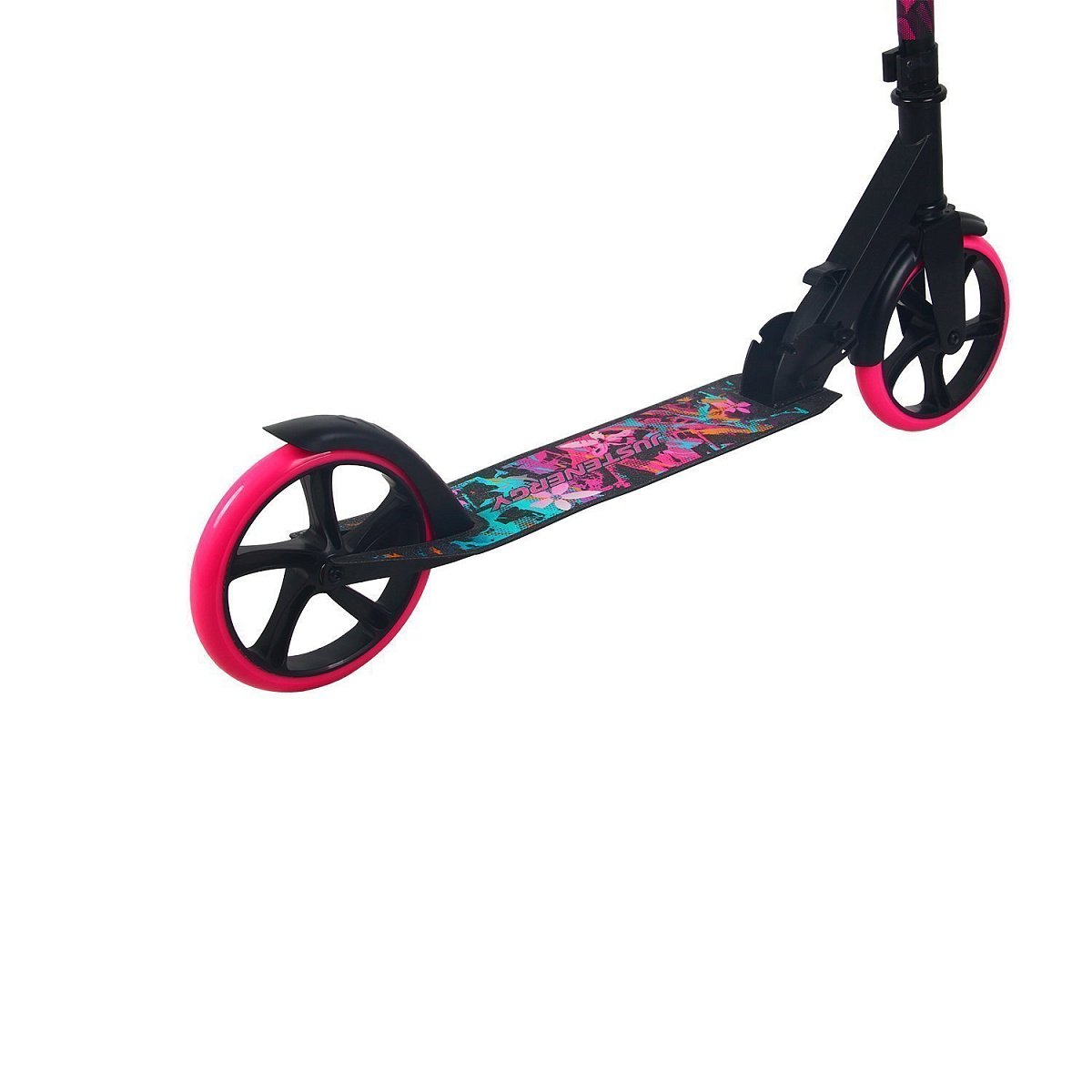 Самокат JE-SA200-60 200мм black-pink (наклейки в подарок)