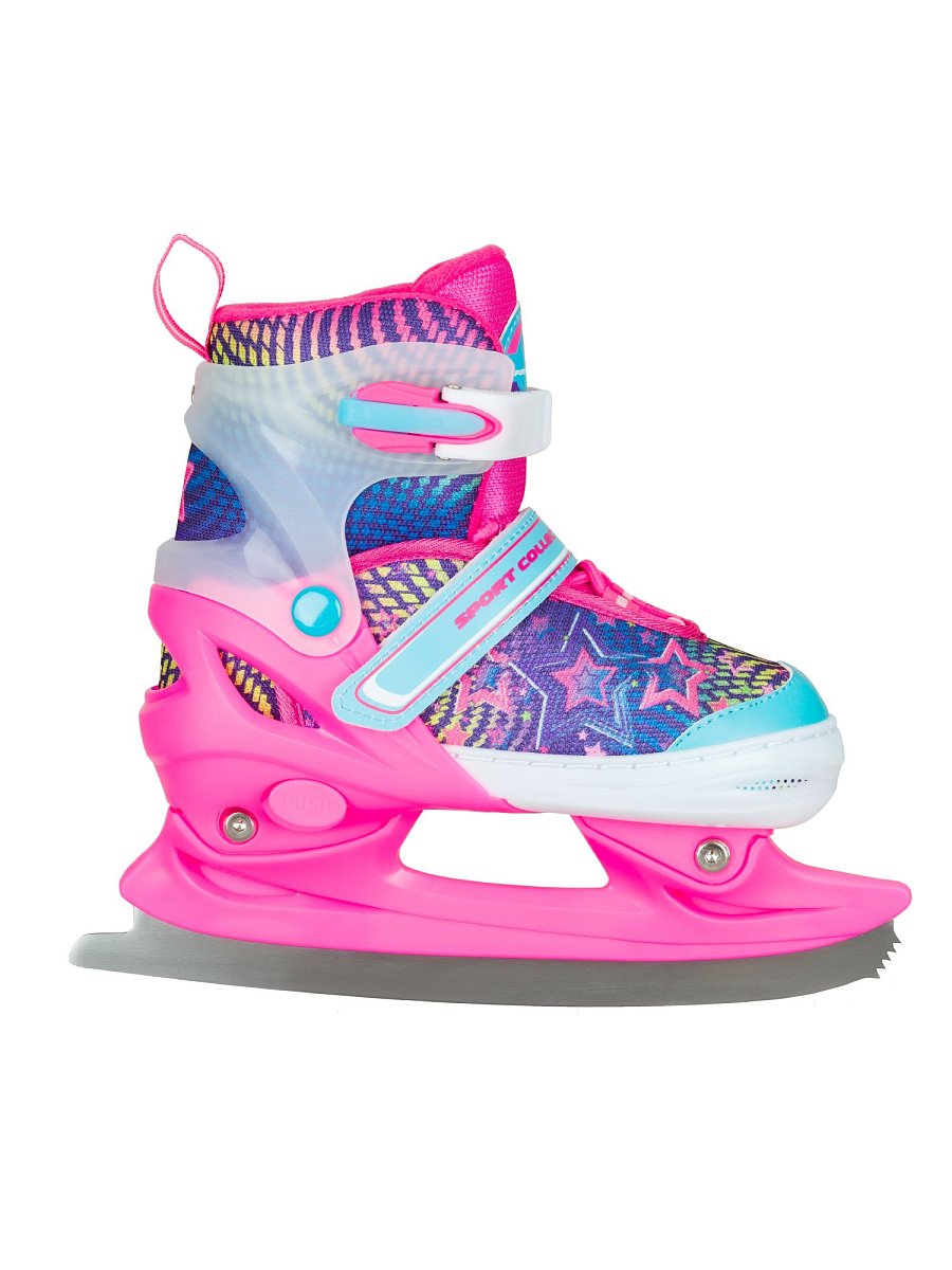 Раздвижные коньки CK-SK1107 Pink (светящийся ремешок в подарок)