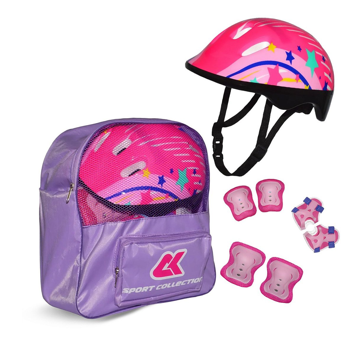 Набор коньки раздвижные ледовые SET CK-SK1105 violet