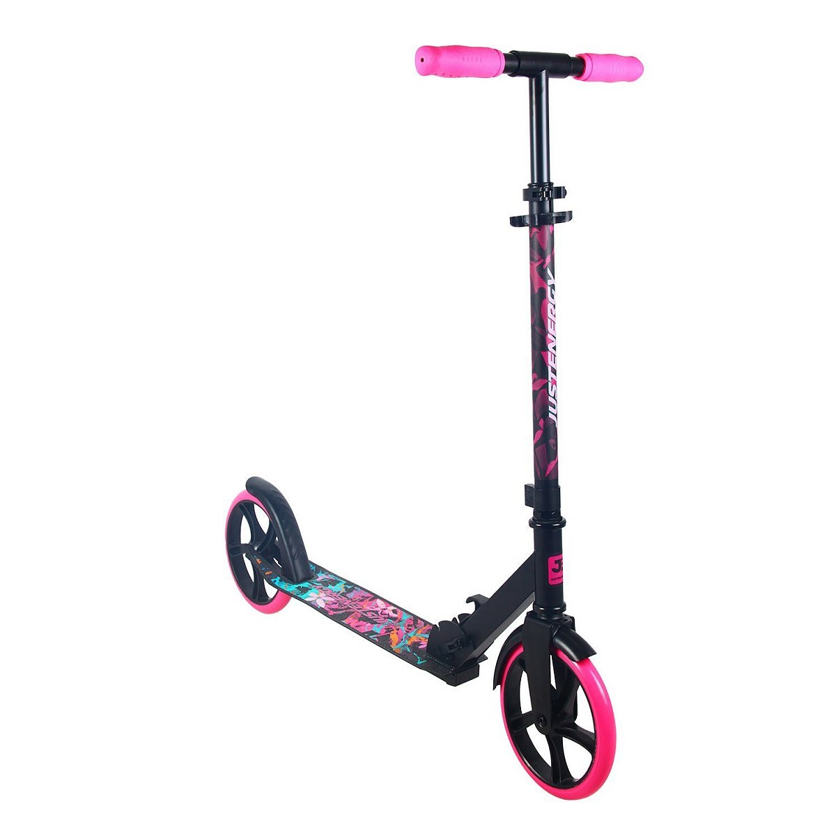 Самокат JE-SA200-60 200мм black-pink (наклейки в подарок)