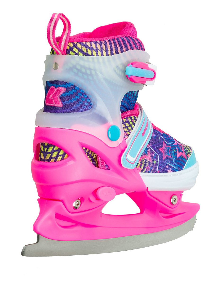 Раздвижные коньки CK-SK1107 Pink (светящийся ремешок в подарок)