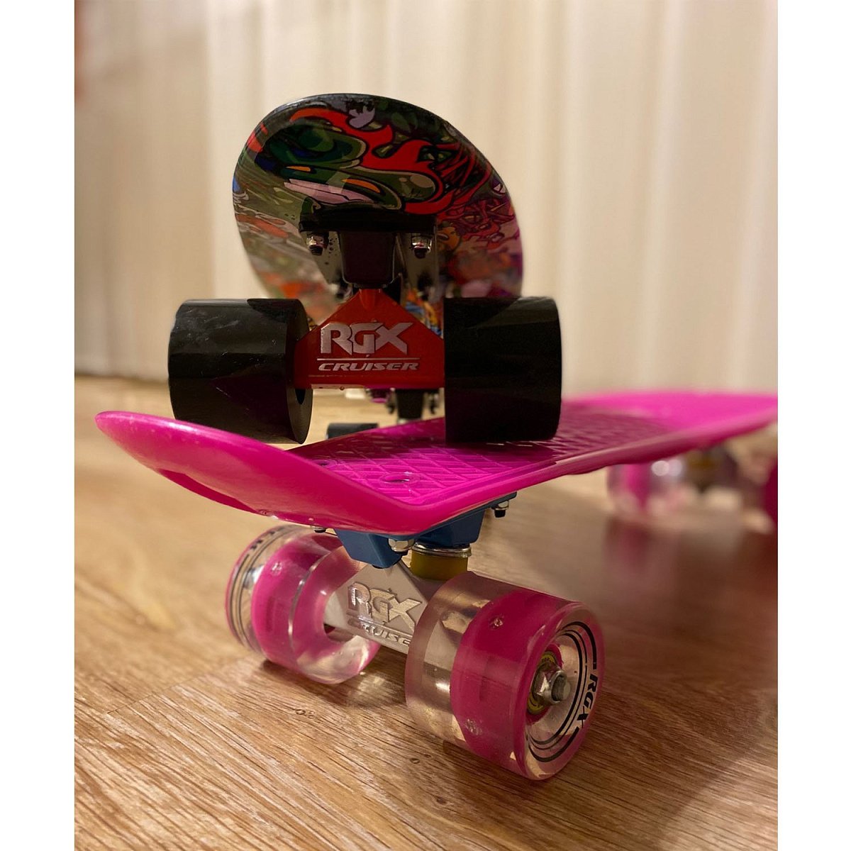 Мини-круизер PNB-01GW (22") Pink светящиеся колеса