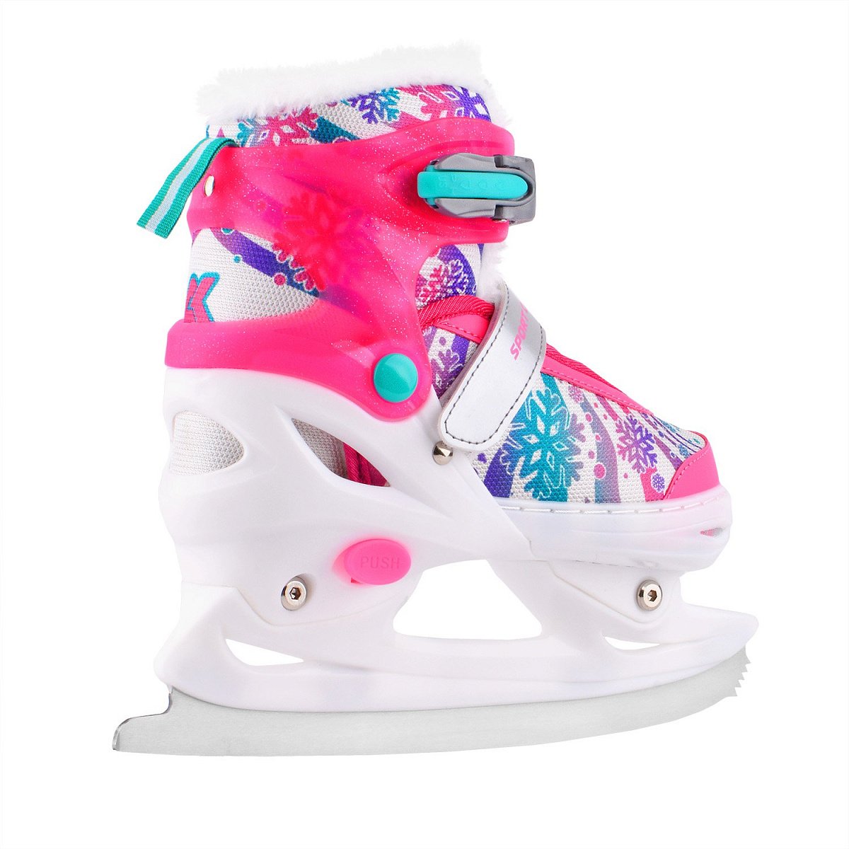 Раздвижные коньки CK-SK1116 Pink (светящийся ремешок в подарок)