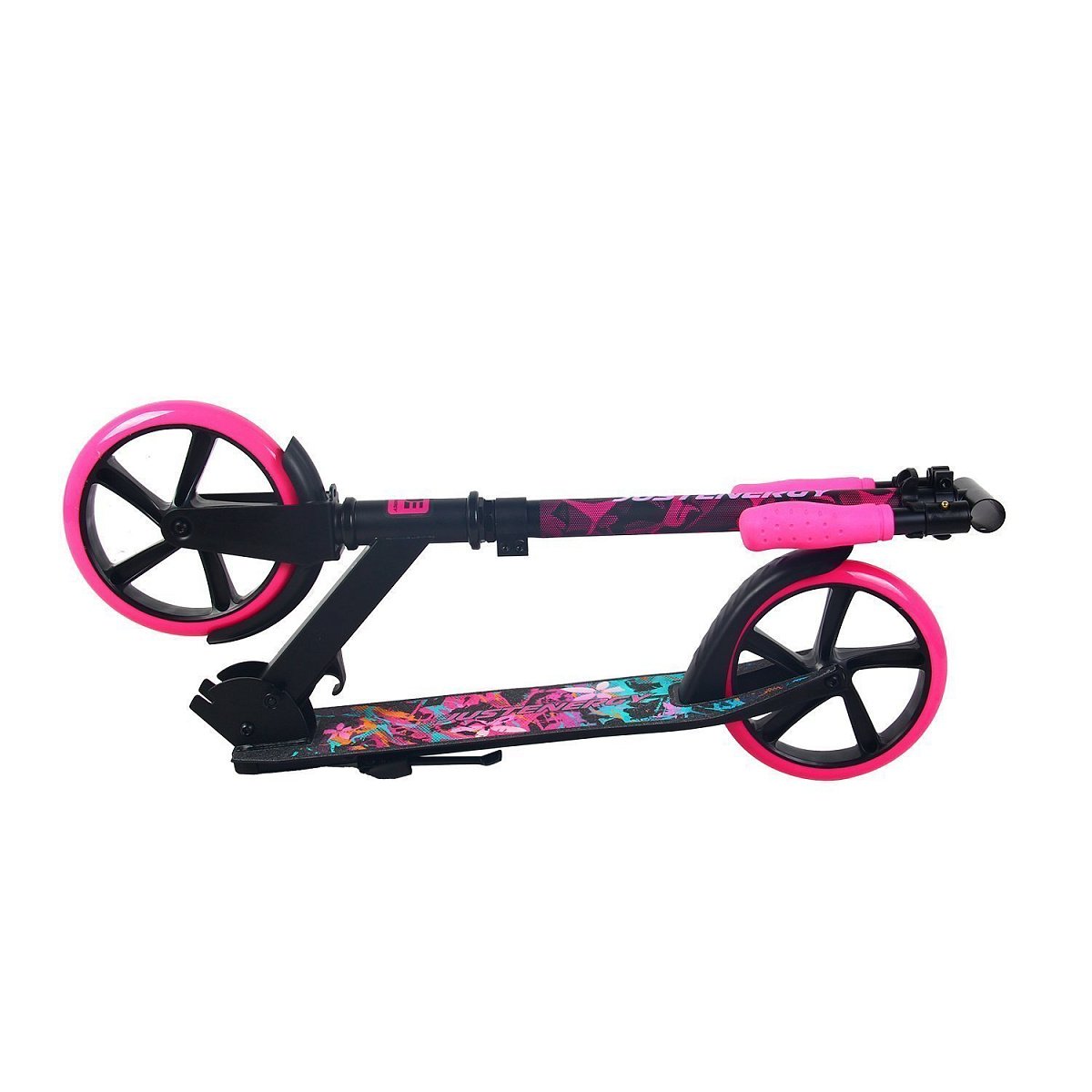 Самокат JE-SA200-60 200мм black-pink (наклейки в подарок)