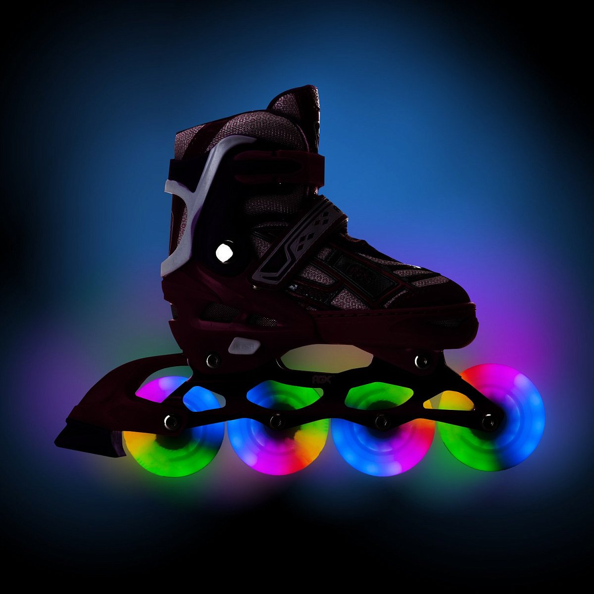 Раздвижные роликовые коньки Yuppie Pink LED подсветка колес