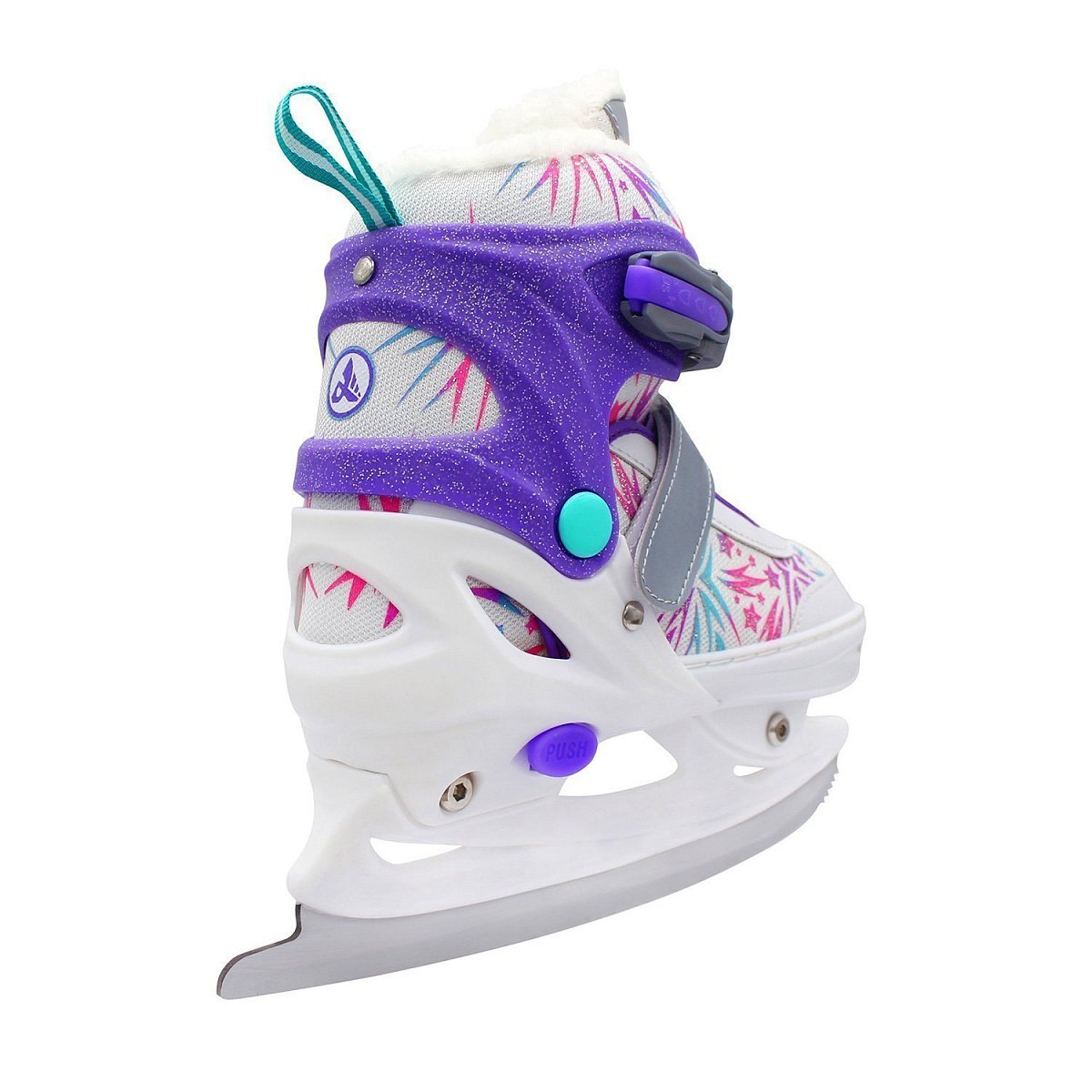 Раздвижные коньки AC-SK5500 Violet с блестками (внутри мех)