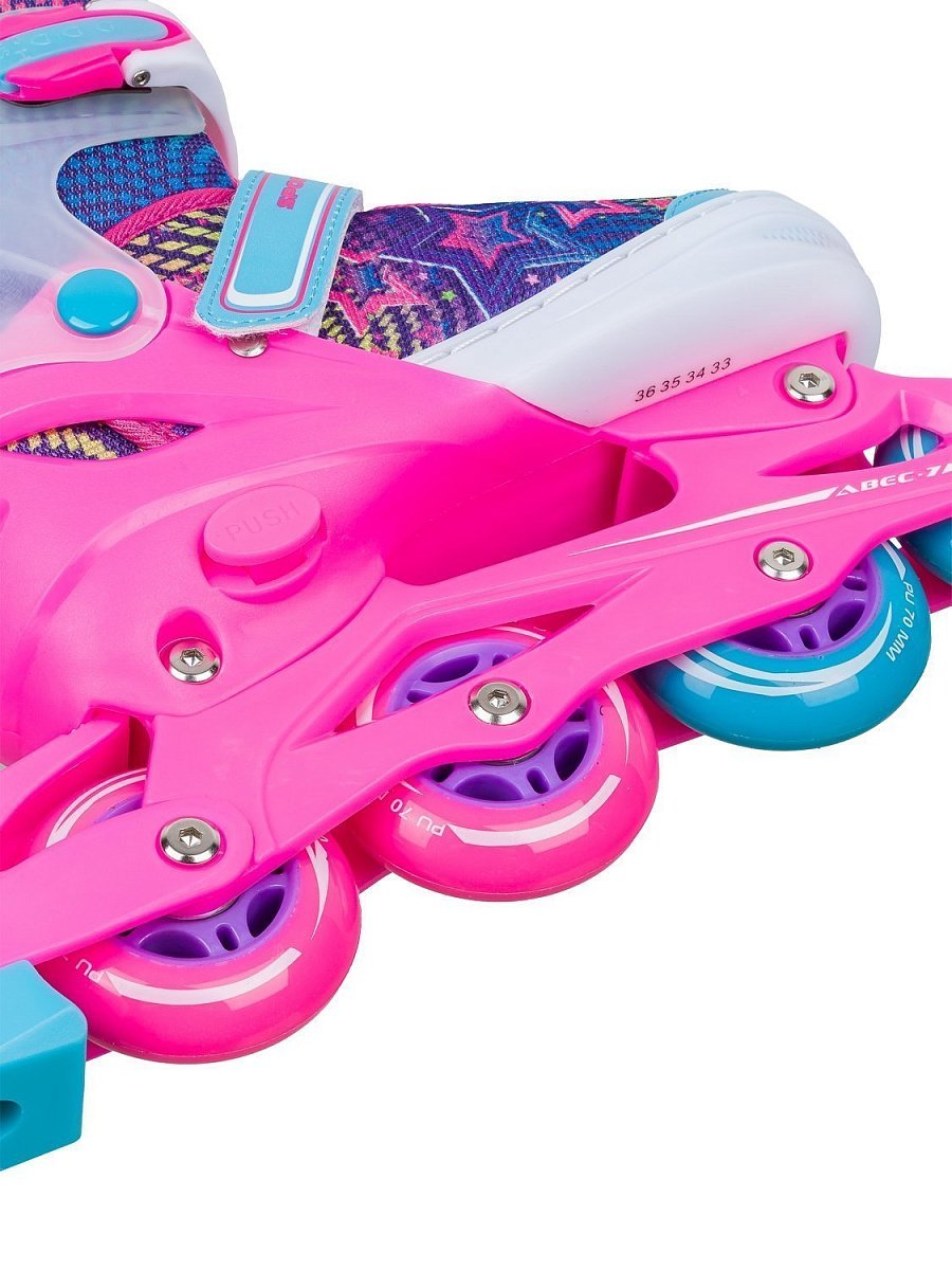 Раздвижные роликовые коньки CK-SK-P320-31 Pink (антистресс сквиш лапка в подарок)