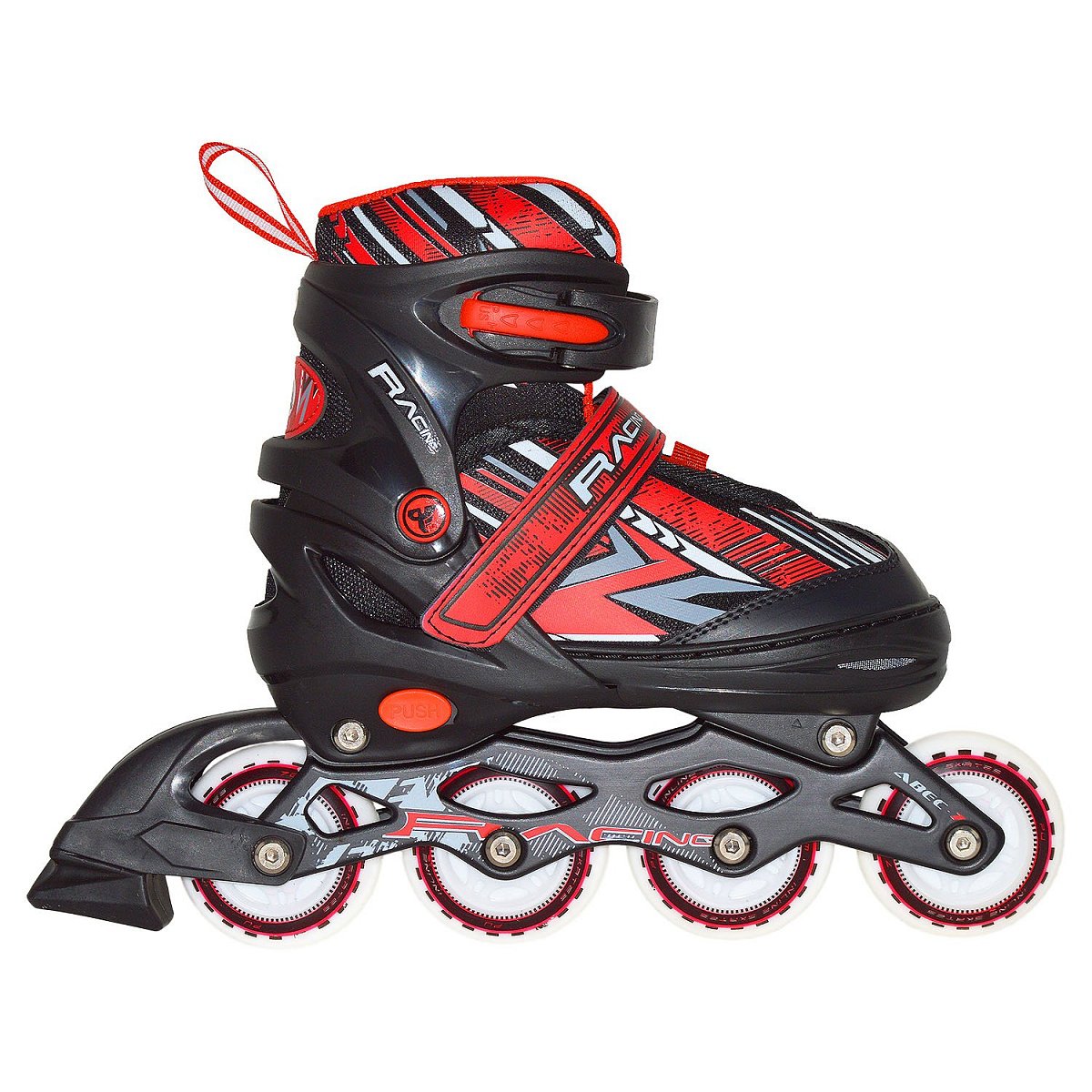Раздвижные роликовые коньки Racing Red LED подсветка колес